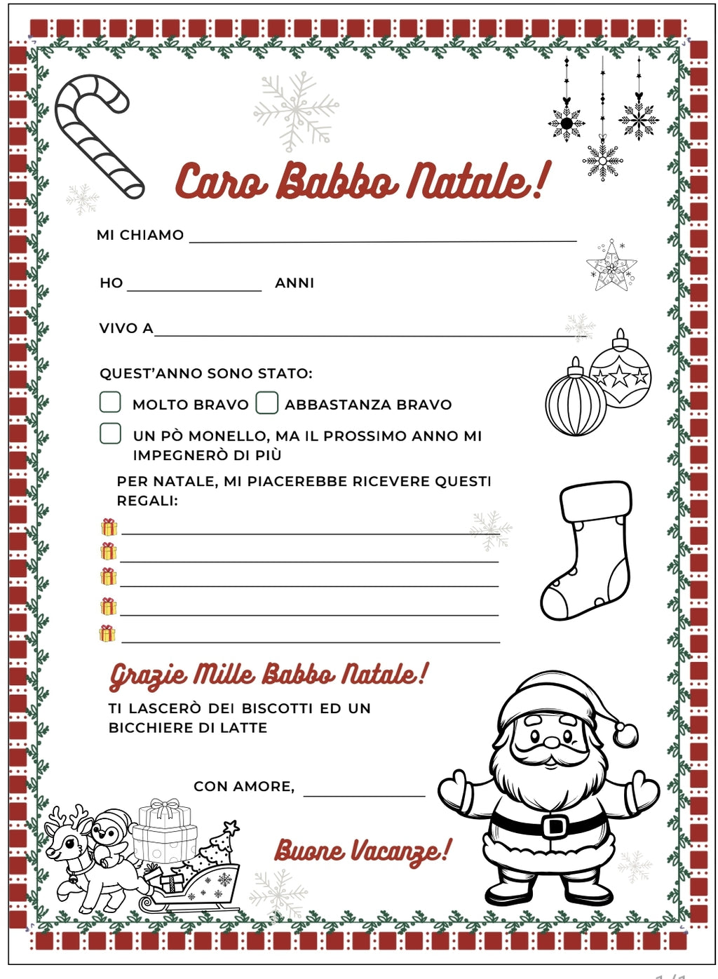 Kit Magico di Natale: Lettera da personalizzare e colorare + risposta speciale di Babbo Natale DOWNLOAD IMMEDIATO