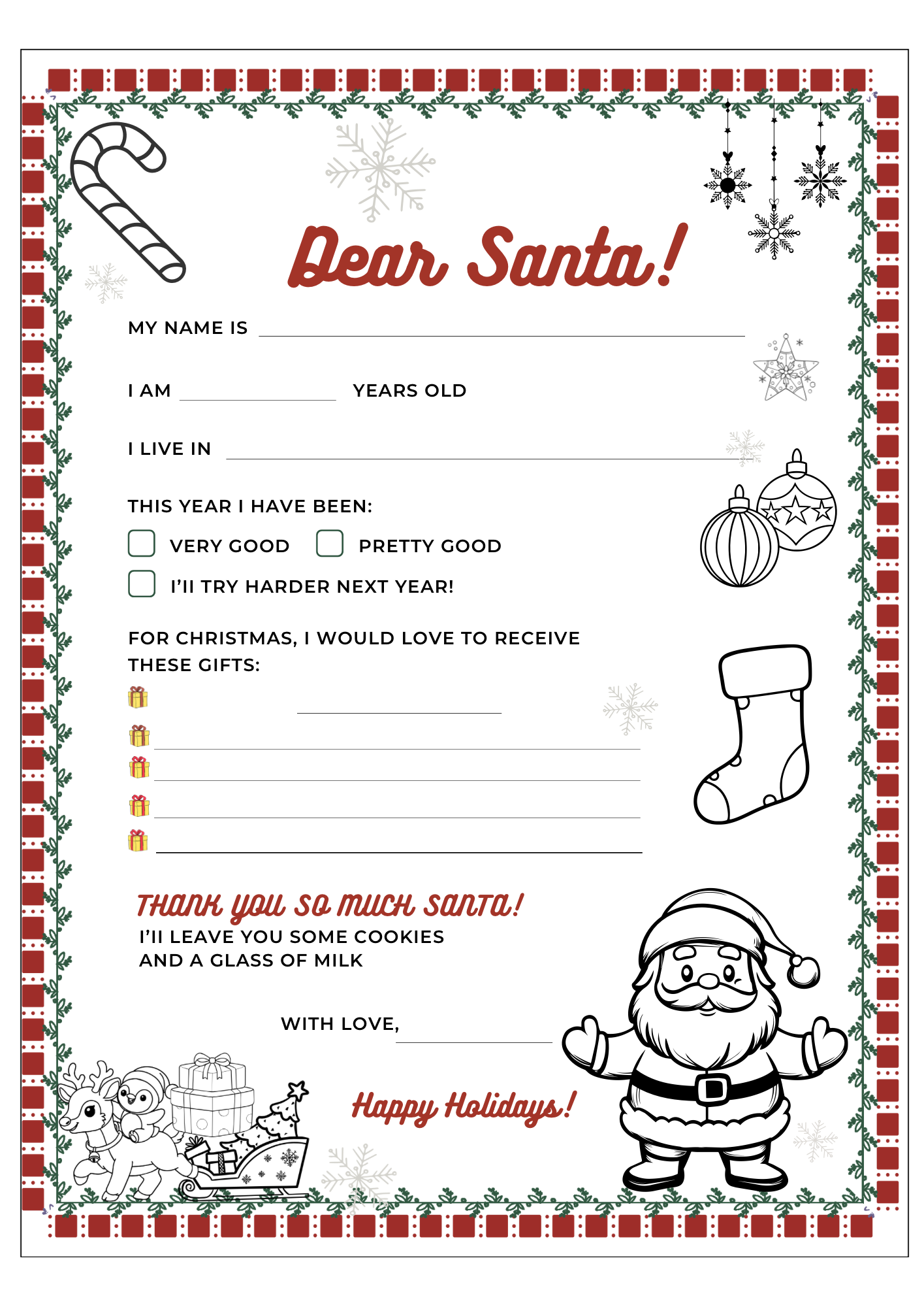 Make Christmas Magical. Personalizable Letter To Santa INSTANT DOWNLOAD