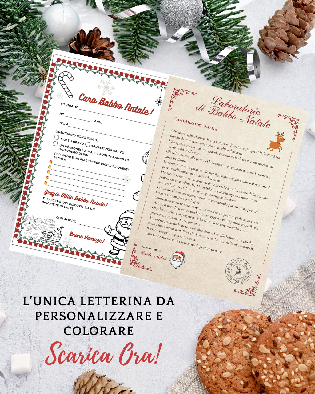 Kit Magico di Natale: Lettera da personalizzare e colorare + risposta speciale di Babbo Natale DOWNLOAD IMMEDIATO